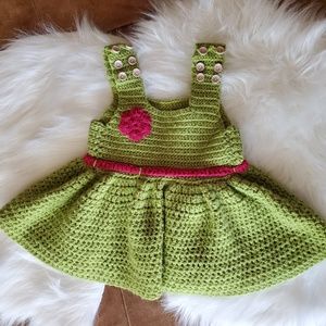 Handmade pink & green dress